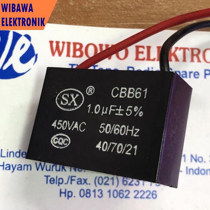 Jual CAPACITOR KIPAS AC KOTAK 1uf450VAC wbwele88 Segera Dapatkan