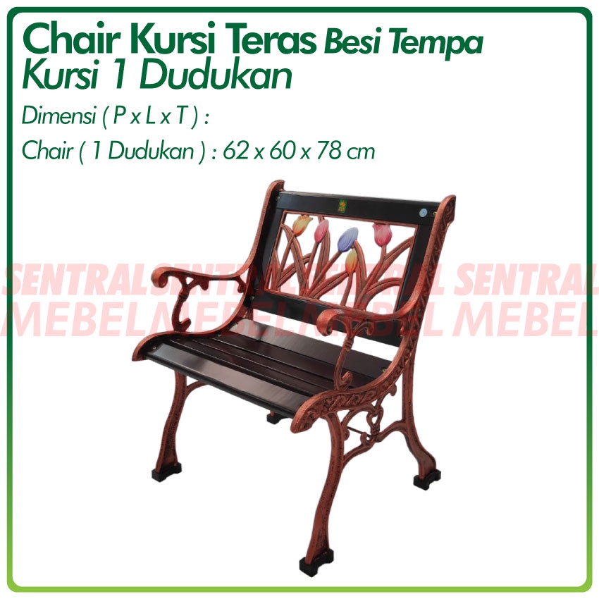 kursi teras besi tempa chair 1 dudukan kursi taman besi tempa Mayesty