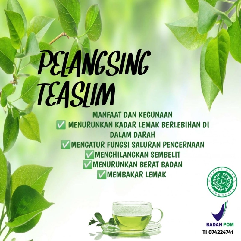 

TEA PELANGSING PAKET 12X SEDUH ,TURUN BERAT BADAN 3KG -7KG SEMINGGU PERFECT EXSTRA SLIM/ Teh pelangsing tanpa olahraga
