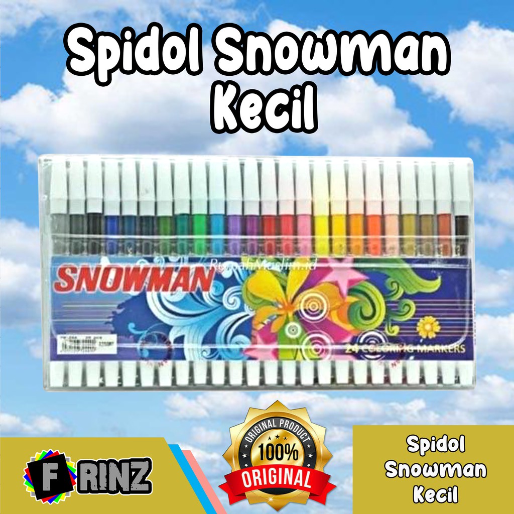 

ATK ~ ( PER PAK ) Spidol Snowman Kecil 12 24 Warna / Marker Color