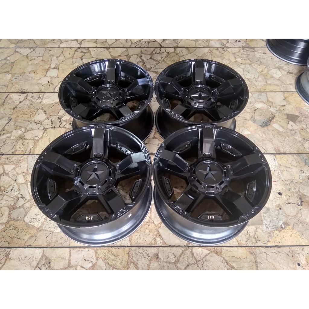 Velg Rasta Hsr Bekas Ring 18 Lebar 9 Pcd 5x114 / 5x127 et20 Black Cocok Buat Mobil Terios Crv Rubico