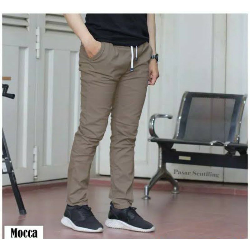 100 Ribu Dapat 3 Pcs Celana Chino Panjang Cowok Pinggang Karet Celana Kolor Celana Lelaki Celana Chino Pria Celana Panjang Pria Kekinian Model Terbaru Termurah