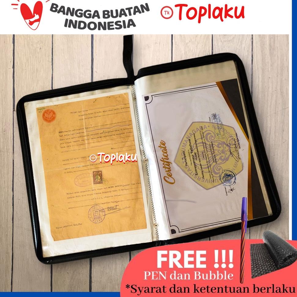 

(PROMO RIQ83) TOPLA Map Ijazah Dokumen Keeper Resleting Anti Air Kulit Isi 40 60 Document Sertifikat File Folder Organizer Business File Clear Holder ✸