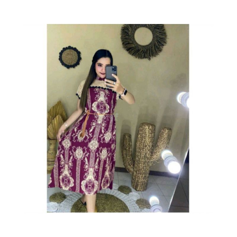 TERLARIS DASTER ARAB BRUKAT SULTAN, DASTER RENDA RAYON SUPER RESLETING DEPAN BUSUI MURAH-Marun