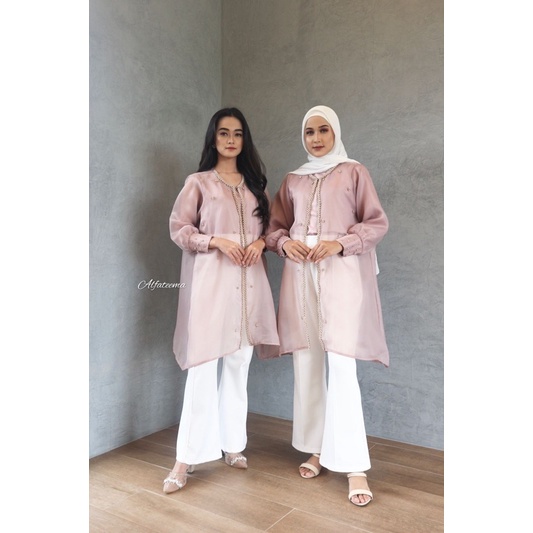 BELLA OUTER organza beads pearl payet mutiara