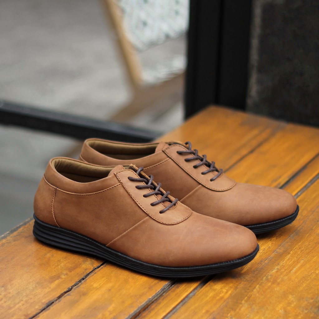 ACCENT CAMEL |FORIND x Reyl| Sepatu Kulit Asli Vintage Klasik Casual Pria Sport Original Footwear