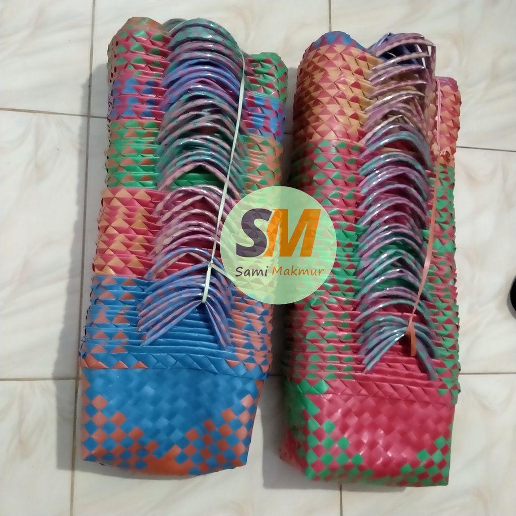 Tas Souvenir Tas Anyam Plastik Tas souvenir murah untuk Berkat Hampers Souvenir Parcel Hantaran Sembako Muat Thinwall Sterofoam Toples Roti