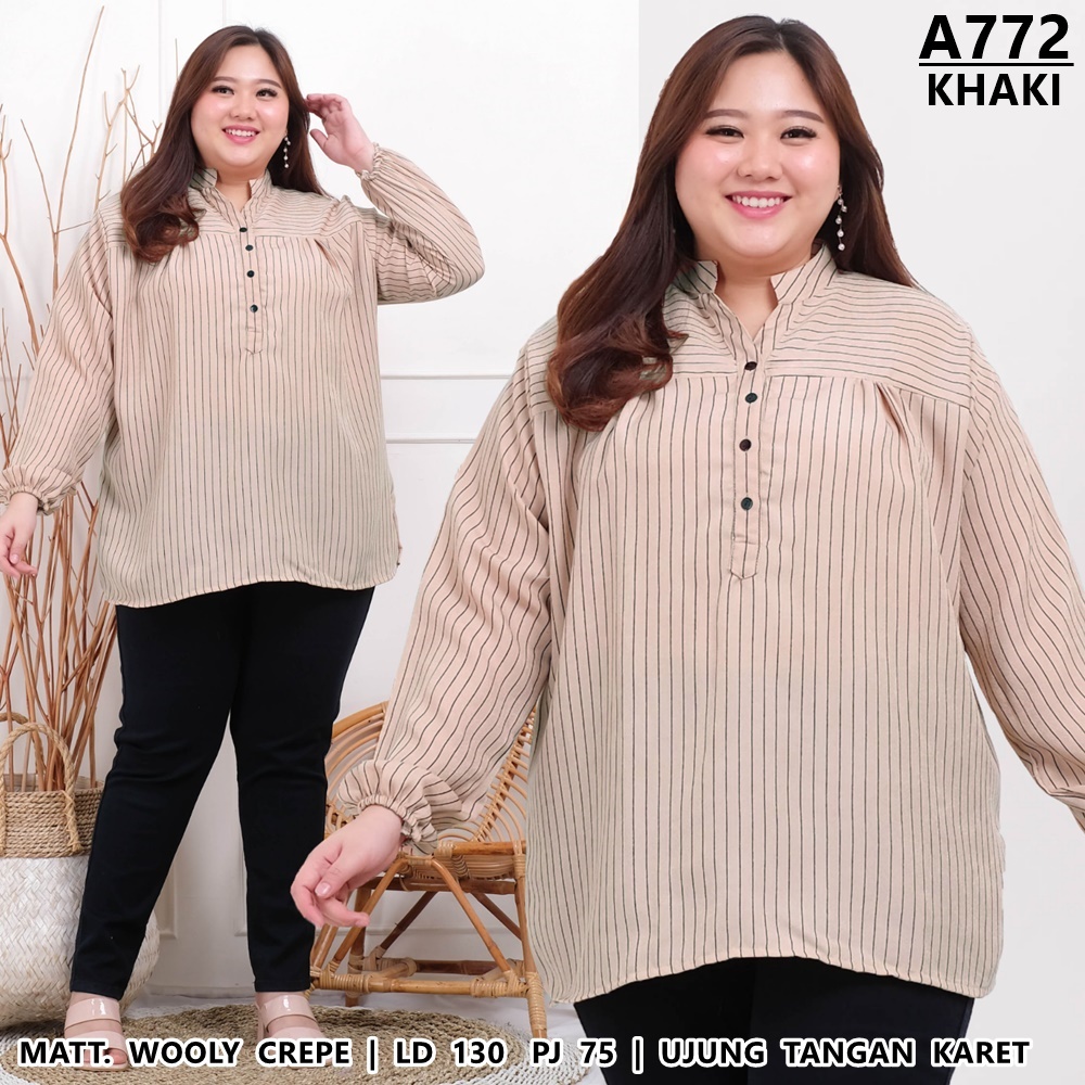 UNION11 -  ATASAN WANITA JUMBO XXXXL / ATASAN WANITA JUMBO LD 130 /  BLOUSE WANITA JUMBO OKTA SINDI PRILY-A772