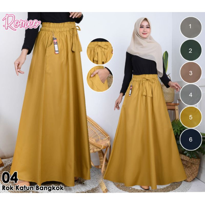 Rok payung/Rok lebar/Rok maxi/Rok katun Bangkok/rok jumbo