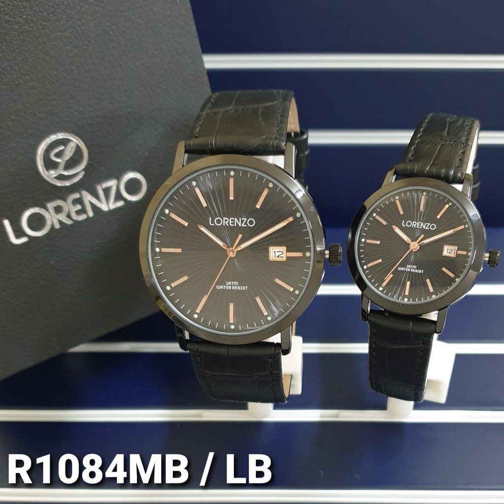 Jam Tangan Couple Original Lorenzo Tanggal Tali Kulit