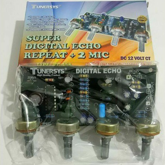 Super Echo digital repaet + 2 Mic dc 12v ct by tunersys EC 458