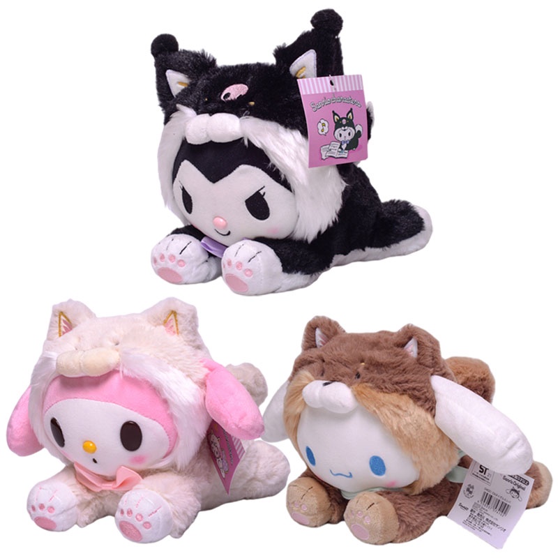 Mainan Boneka Stuffed Plush Kartun Kuromi My Melody Cinnamoroll 28cm Untuk Hadiah Anak Perempuan