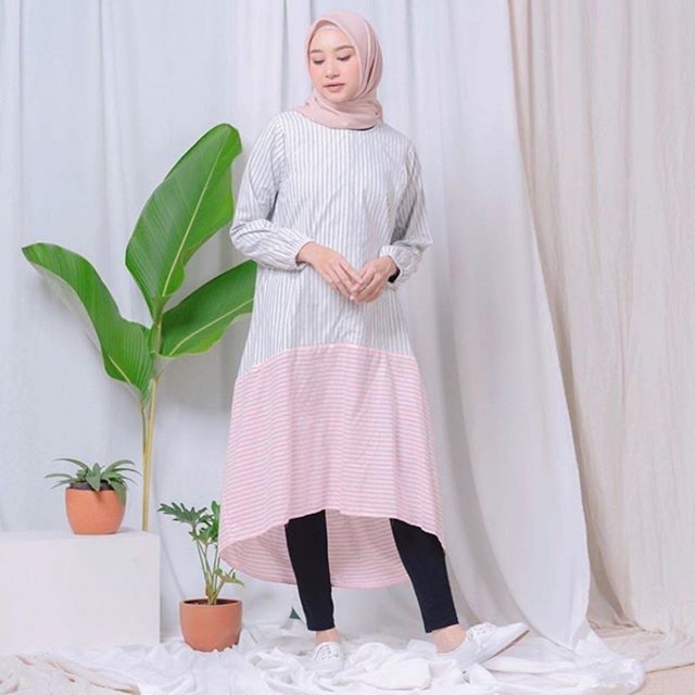 Kiko Tunic Grey Pink by Ema.daily | ema daily