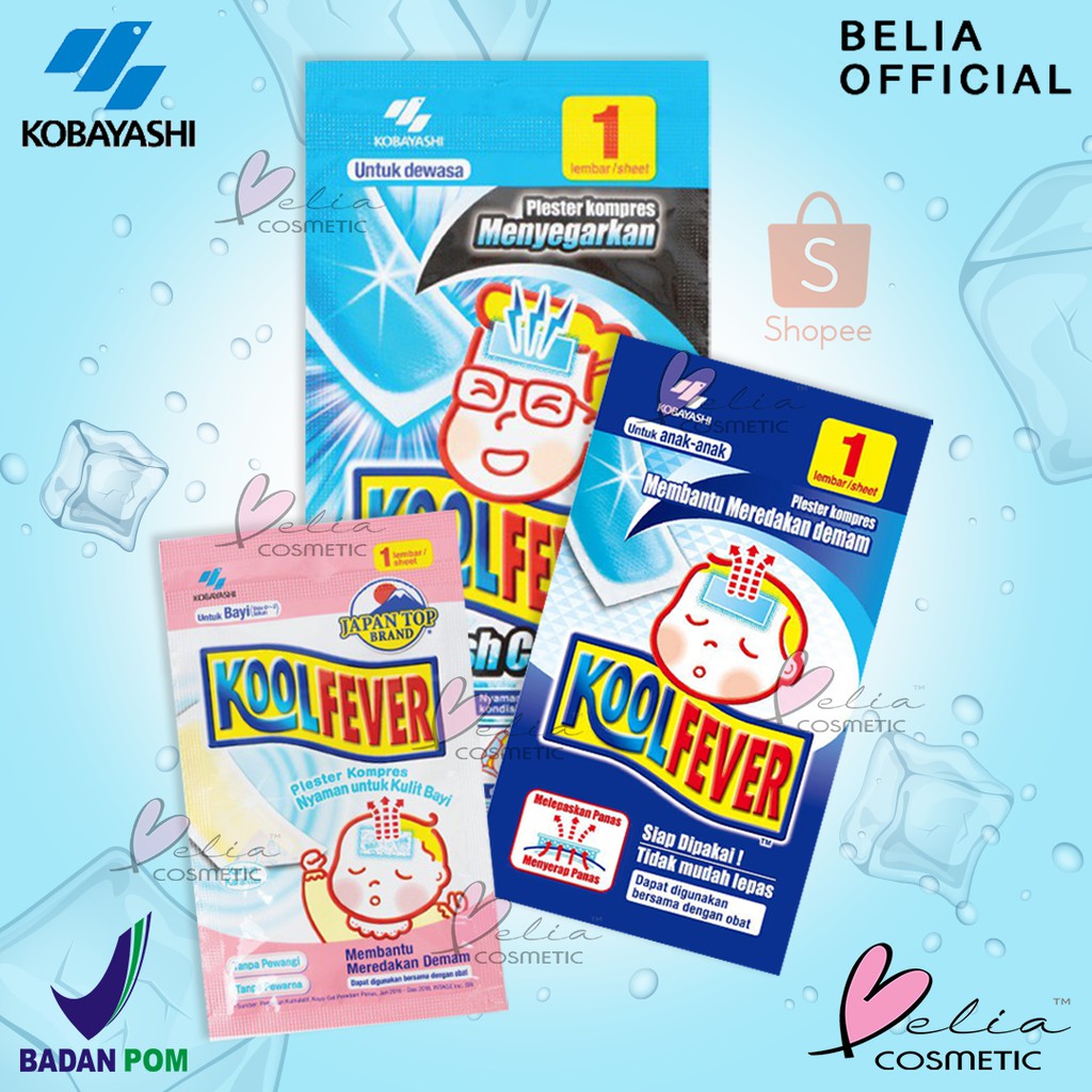 ❤ BELIA ❤ KOOLFEVER Bayi | Anak-anak | Dewasa | Kool Fever | Plester Kompres Demam Sachet