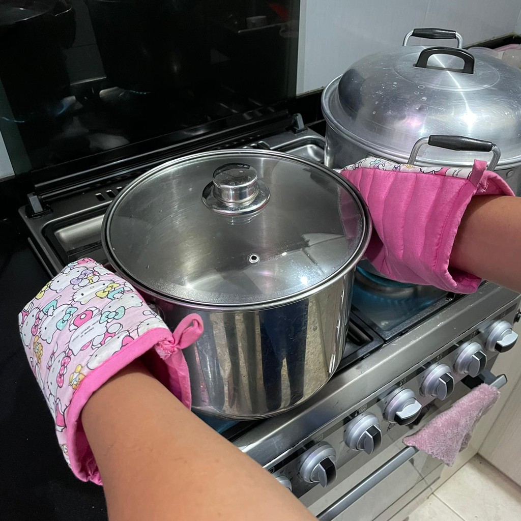 Sarung Tangan Masak Ukuran BESAR Untuk Oven Microwave Kompor Gas Bahan Katun Lembut Tahan Panas