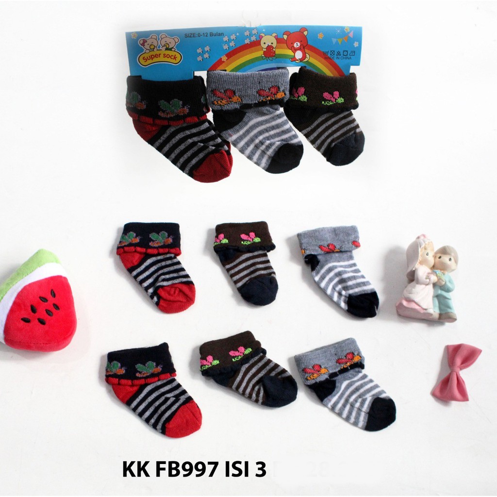 Kaos Kaki Bayi isi 3 Psg Baby  Kingdom SNI /  Winteku 3 Pasang Kaos kaki Bayi Newborn 0 -1 Tahun SNI Bahan lembut 25 26 520-1 520 - 2 520-3 520-4 888 889  899 996 480-1 480-3 Supersock