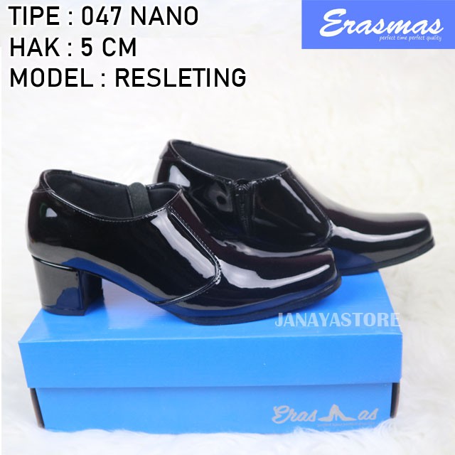 Sepatu PDL Sus Erasmas Resleting 047 ANGKLE BOOTH Polwan Kowad DISHUB POL PP BHAYANGKARI HAK 5CM