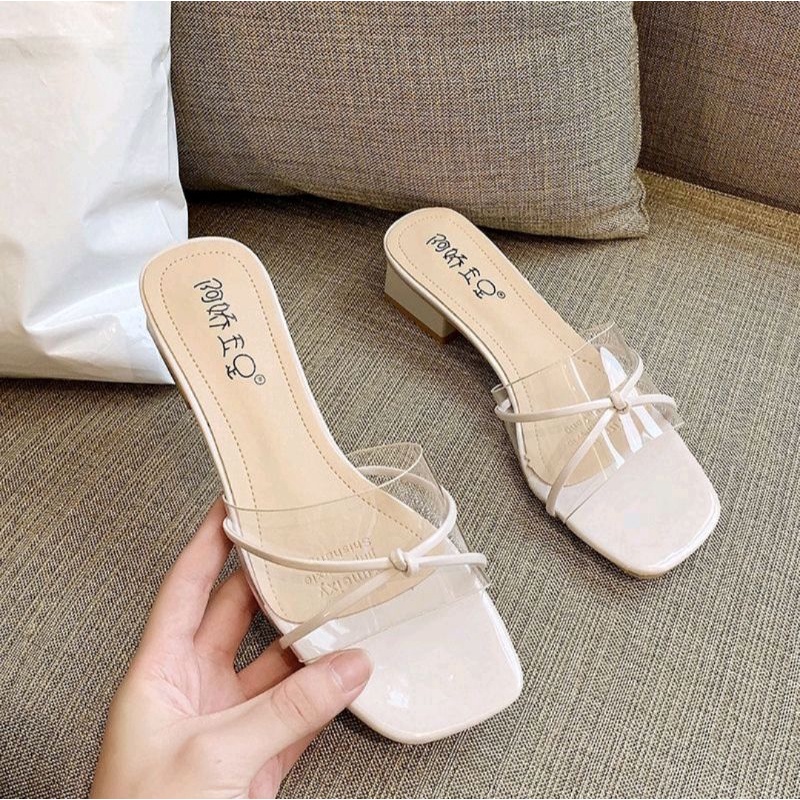 sandal hak tahu mika pita 3 cm