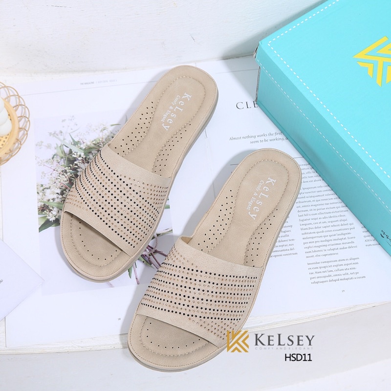 Kelsey Sandal Selop Wanita Import / Sendal Slip On Wanita HSD11