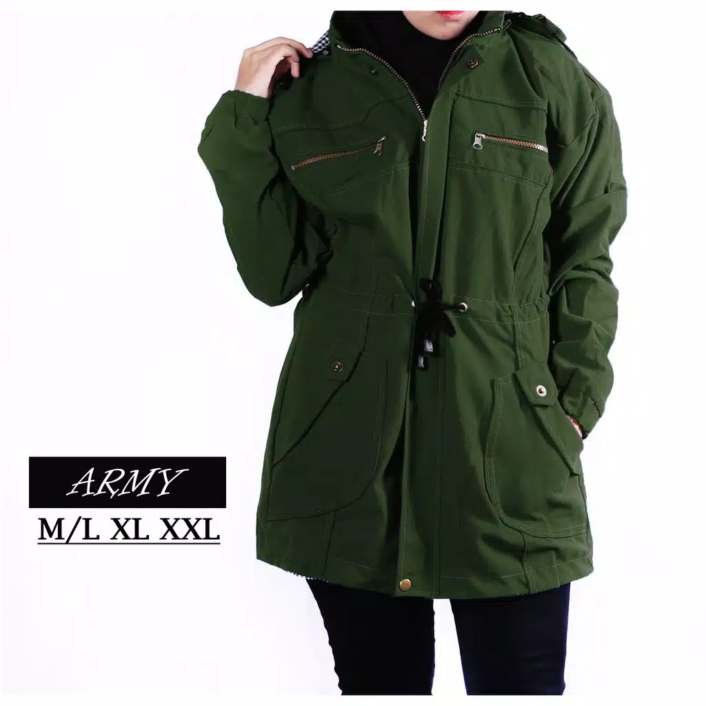 Jaket Parka Wanita Big Size Jumbo Muslimah Korea Bolak Balik Import Premium Terbaru L XL XXL 3XL 4XL