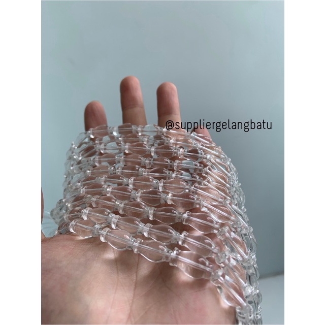 manik ujung kepala tasbih GUCI PUTIH bening aksesori kalung gelang 8mm