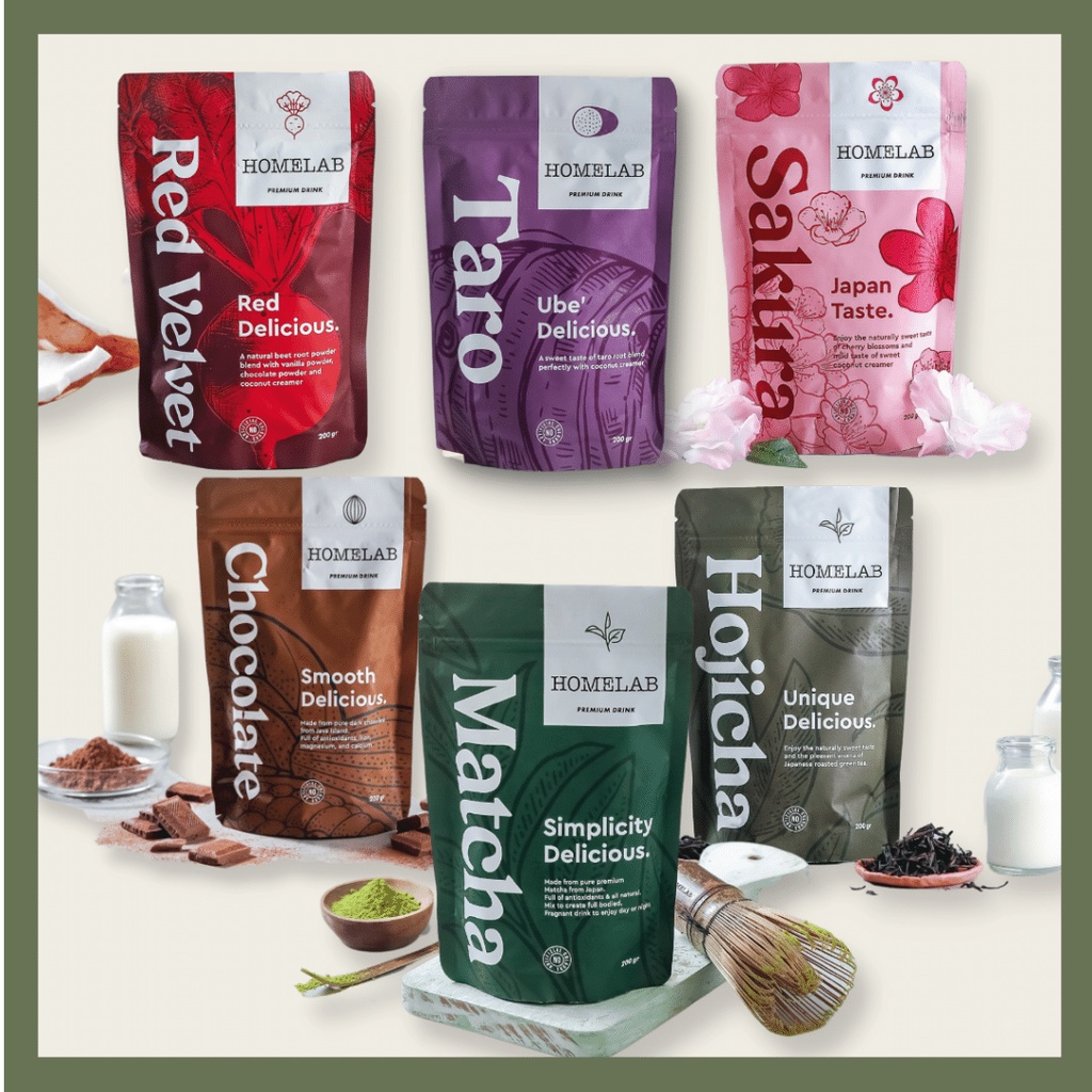 

Paket 6 Bubuk Minuman Premium Matcha / Choco / Hojicha / Taro / Red Velvet / Sakura