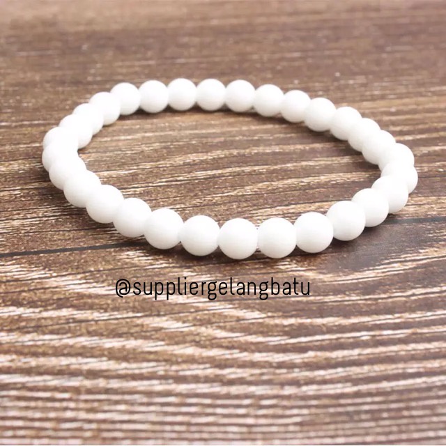 supplier GELANG BATU Onyx putih chakra yoga kesehatan siap kirim ready