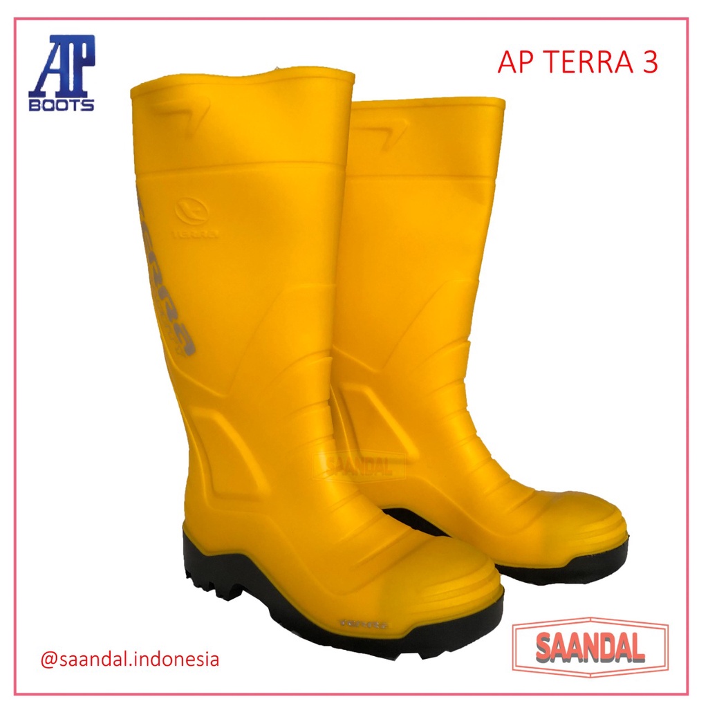 Sepatu Boot Tinggi AP Terra Safety Besi Steel Toe (BISA SATUAN COD)