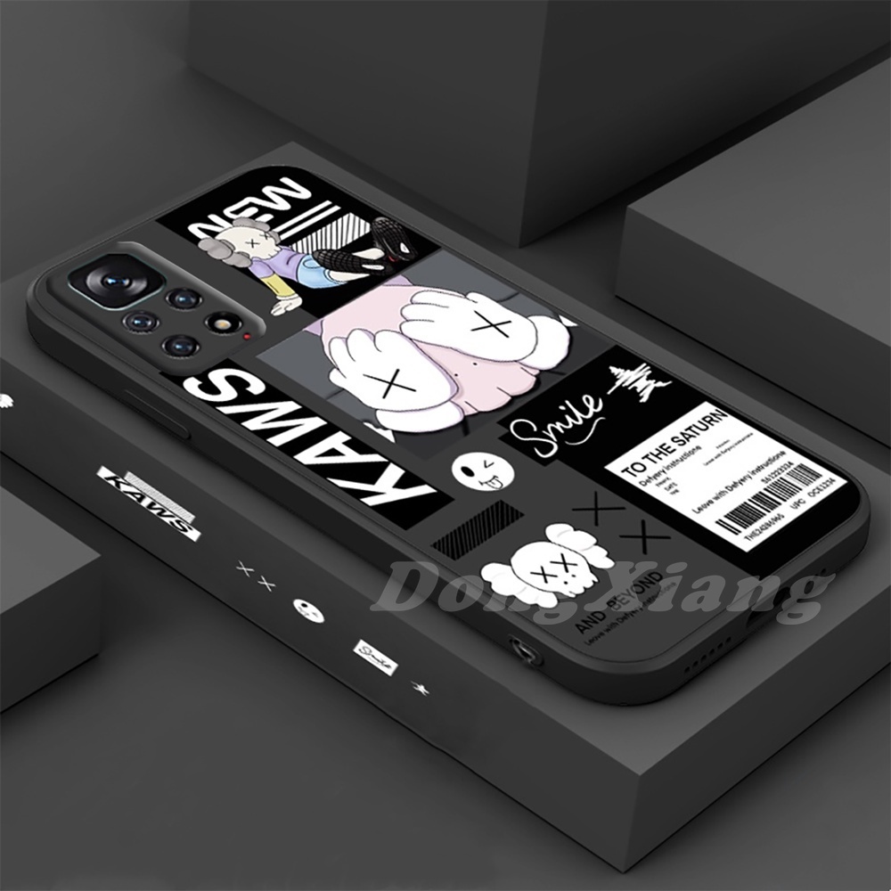 Casing Redmi Note12 Note11 Pro Redmi 10C 10A 9C 9T 9A Note10 5G Note 10S Note9 Note9S Note8 Note7 Pasang Merek Kaws Silikon Sesame Street Smile Matte TPU Soft Phone Cover DGX