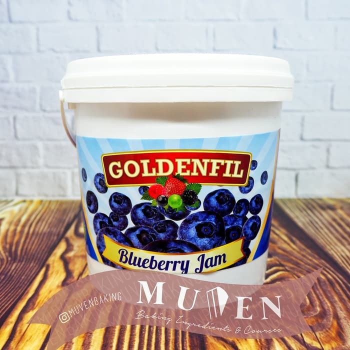 

GOLDENFIL SELAI BLUEBERRY JAM 1 Kg / 50% BUAH ASLI BLUE BERRY