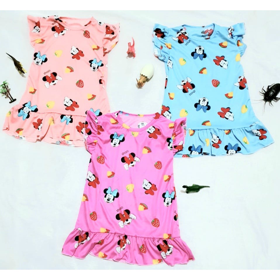 A-ZAHRA  DRESS RUFFLE MOTIF ANAK (2-7 TAHUN) / DRES ANAK / BAJU ANAK MURAH