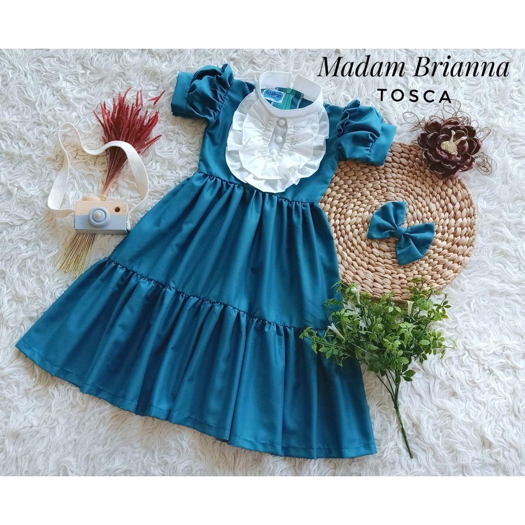 Madam Brianna/Dress Cantik Model Terbaru/Dress Wanita Kekinian Warna Tosca