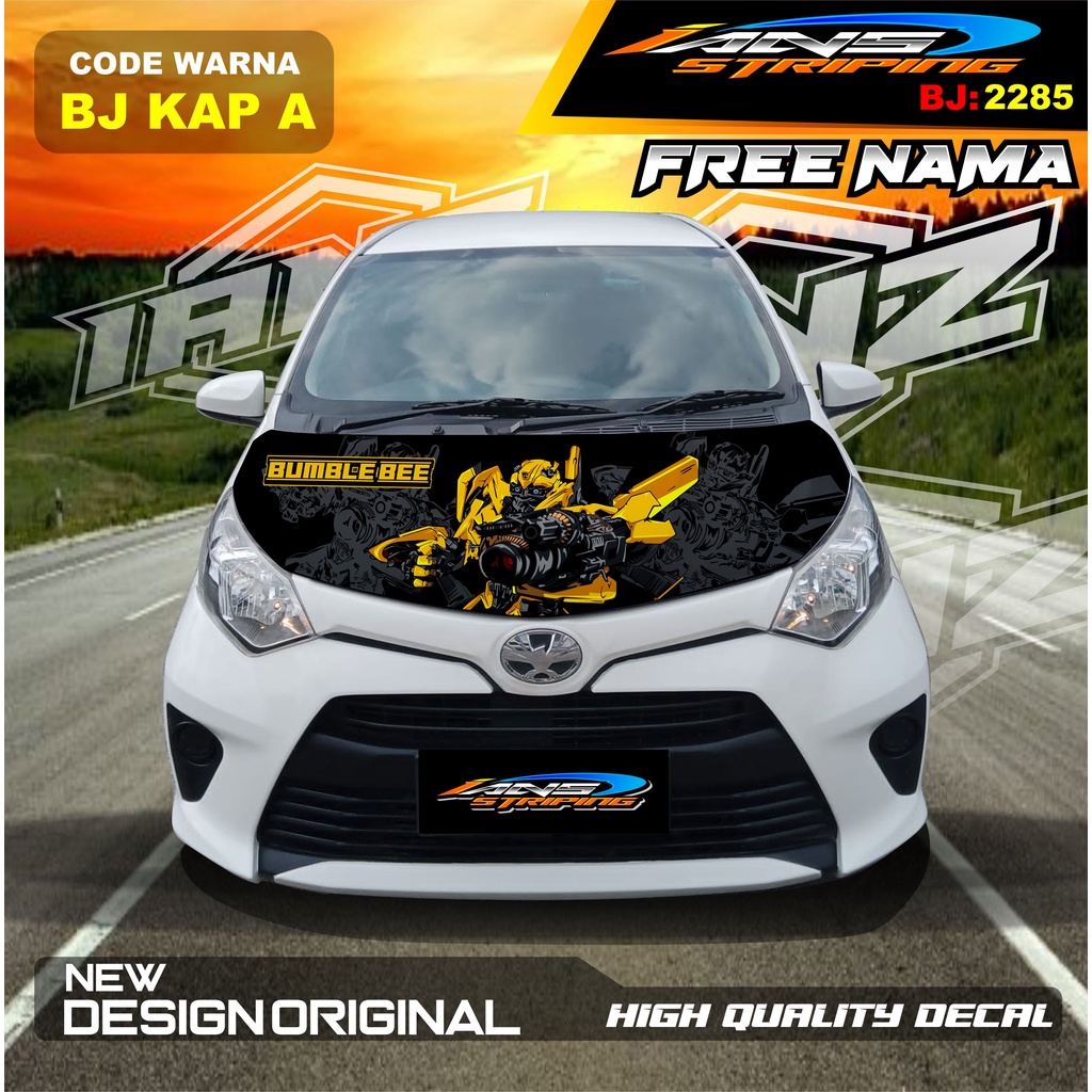 VARIASI STIKER KAP DEPAN MOBIL AVANZA / VARIASI STIKER CUP DEPAN MOBIL XENIA / STIKER KAP CUP MOBILIO AGYA CALYA / STIKER MOBIL