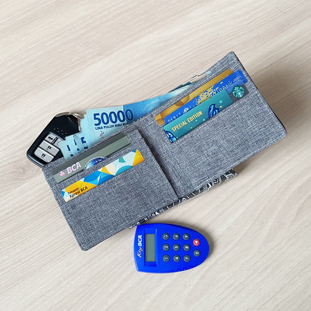 SHOPEE 6.6 SUPER SALE!! Vercase Dompet Pria V33 Dompet Kulit Kanvasm Grey