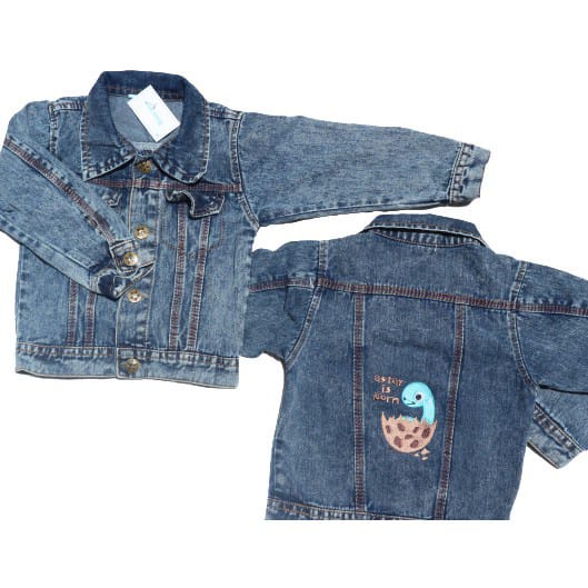 JACKET JEANS ANAK KARAKTER DINOSAURUS USIA 1-6 TAHUN - JACKET JEANS ANAK UNISEX