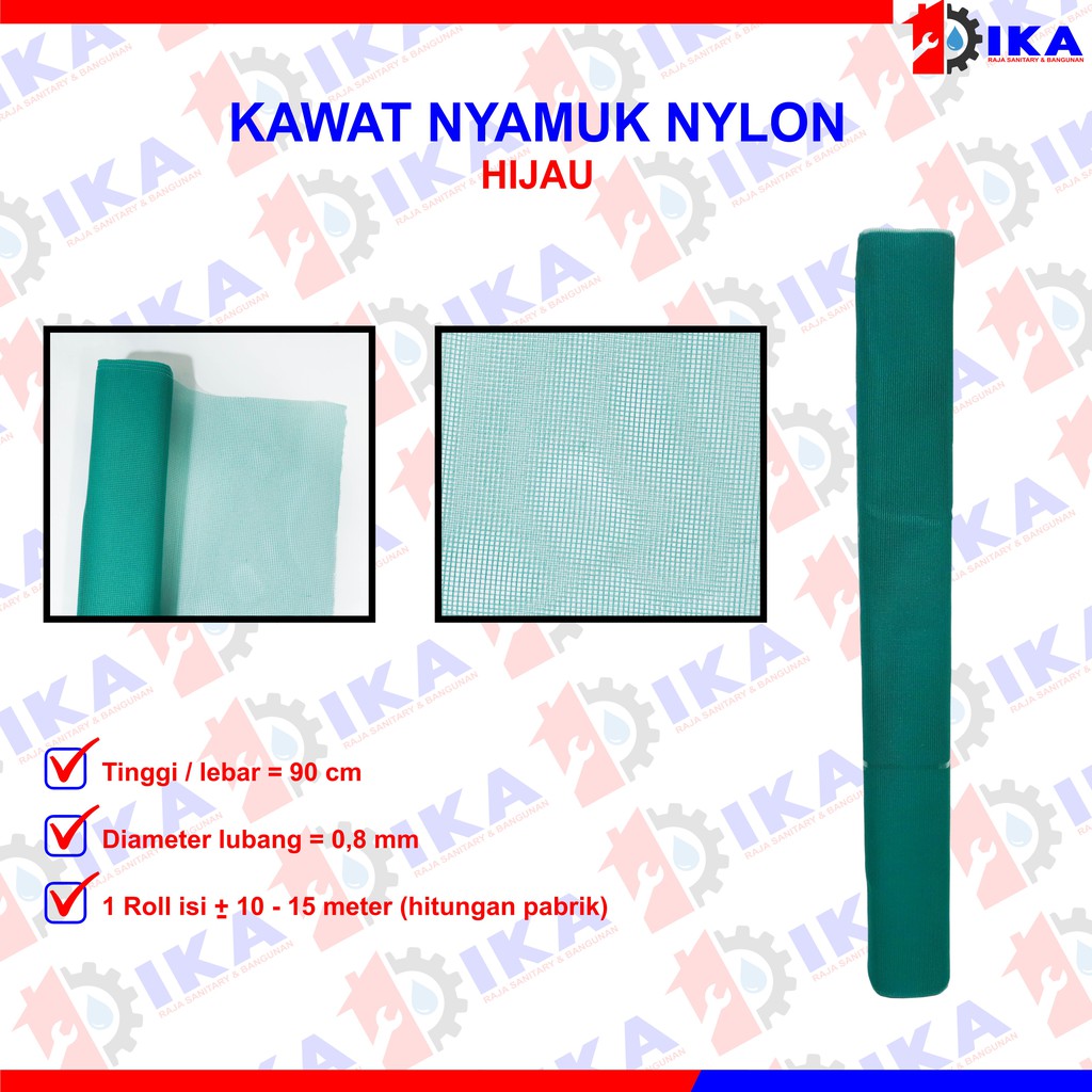 Kawat Kain Nyamuk strimin Nilon Nylon Biru Hijau Cream maroon ( HARGA 1 ROLL TIDAK DIECER FULL)