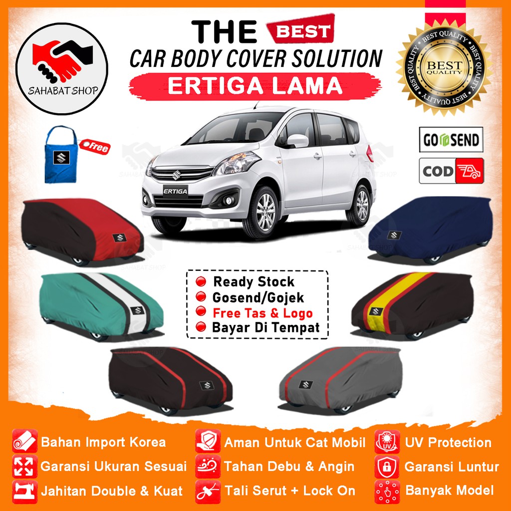 Sahabat Body Cover Mobil Ertiga / Sarung Penutup Suzuki Ertiga Lama Outdoor / Tutup Mantel Selimut Pelindung Kerudung Terpal Pembungkus Mantol Jas Kelambu Kerodong Tutupan Bungkus Mobil Ertiga Waterproof Anti Air Model Orange