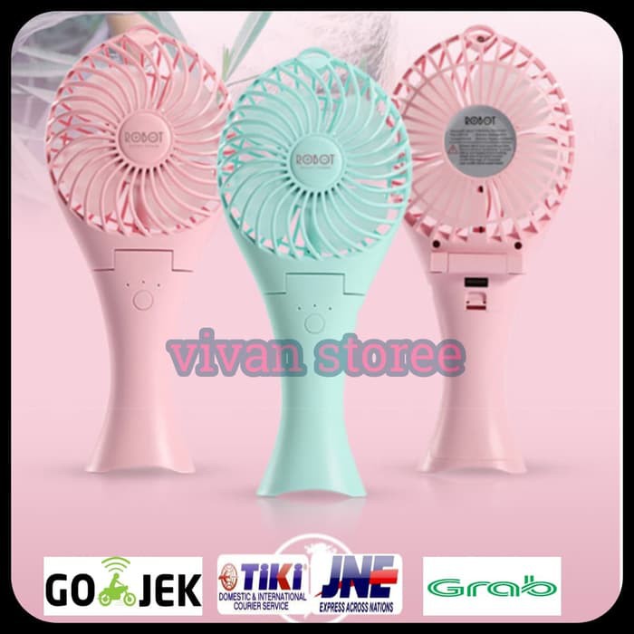 Robot kipas mini power bank RTBF07 2000mah portable fan mini original pb