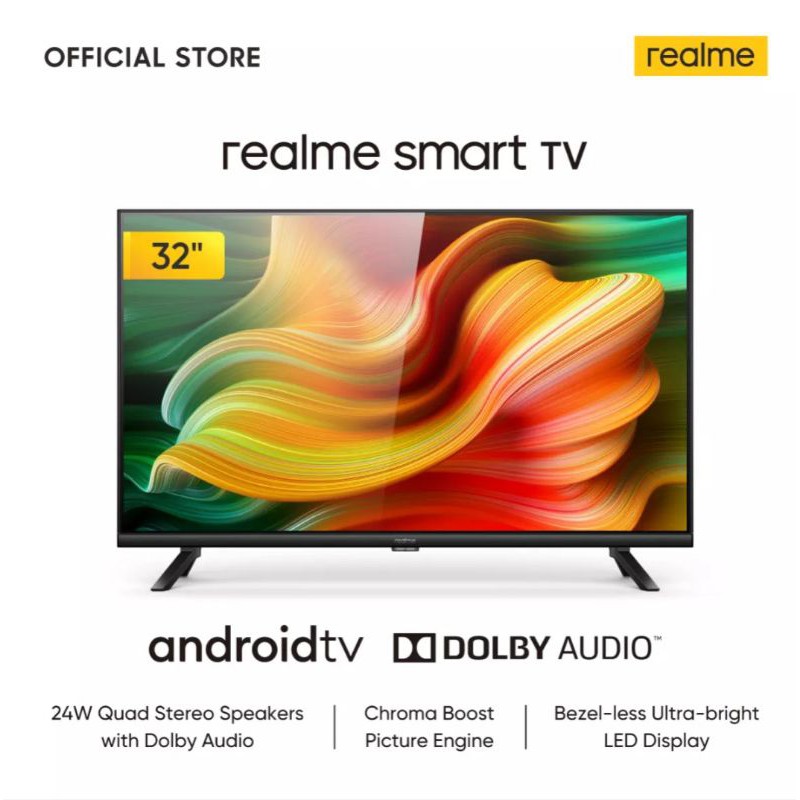 Realme smart LED TV 32" Inch [Android 9.0, Bazel-less, Dolby Audio, FHD