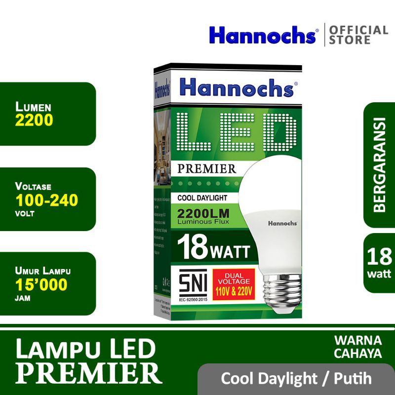 Bola Lampu Led Hannochs Premier 18 Watt 18W