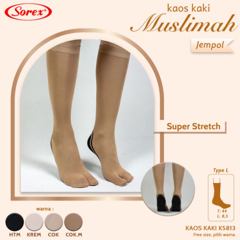 Sorex Kaos Kaki Muslimah Model Jempol