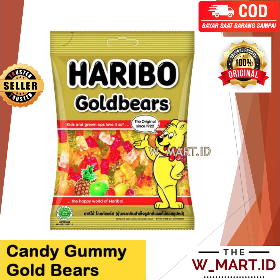 

HARIBO GOLDBEARS CANDY GUMMY PERMEN JELLY YUPI BERUANG 80 GR