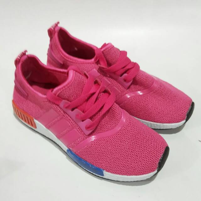 Sepatu Kets Anak Adidas NMD Junior Hitam Pink Merah Navy