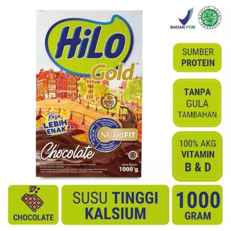 

HiLo Gold Chocolate 1000g - Susu Tinggi Kalsium Lebih Rendah Lemak