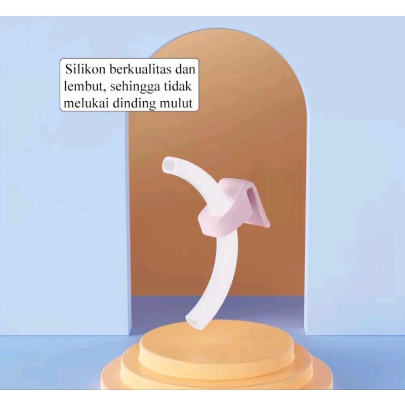 Sedotan / Straw and Clip Sedotan Gelas mangkok Anak Silicon Elastis