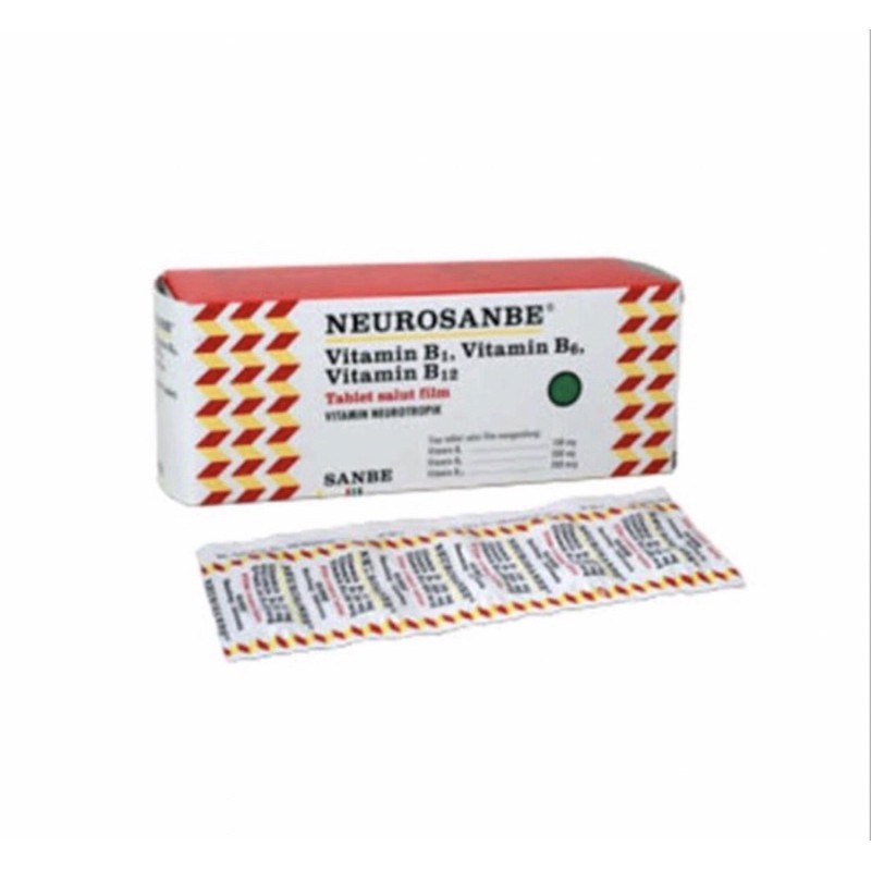 Neurosanbe strip 10 tablet ( vitamin badan lelah &amp; pegal2 )