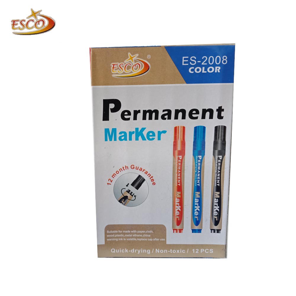 

1 Lusin Esco Spidol Permanent Marker - Spidol Permanent - Spidol Biru