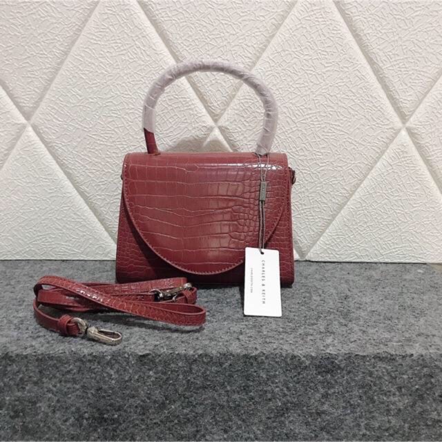 charles and keith croco bag