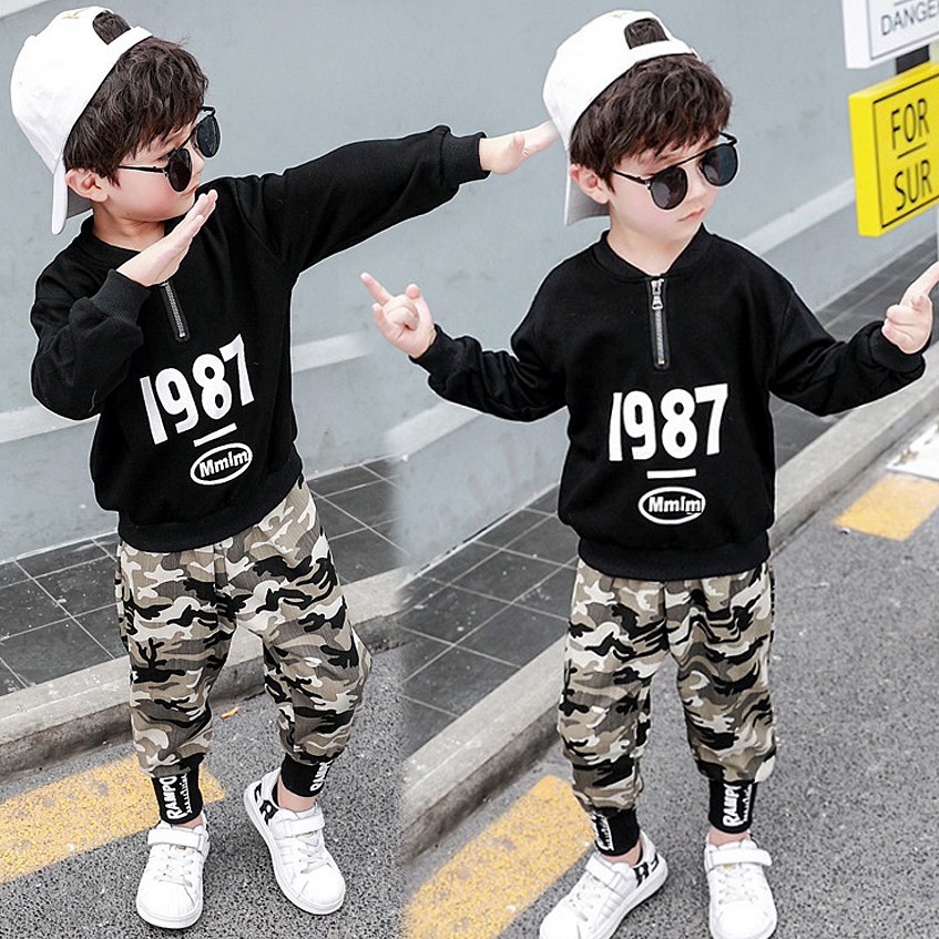 Setelan Army Black Anak Cowok