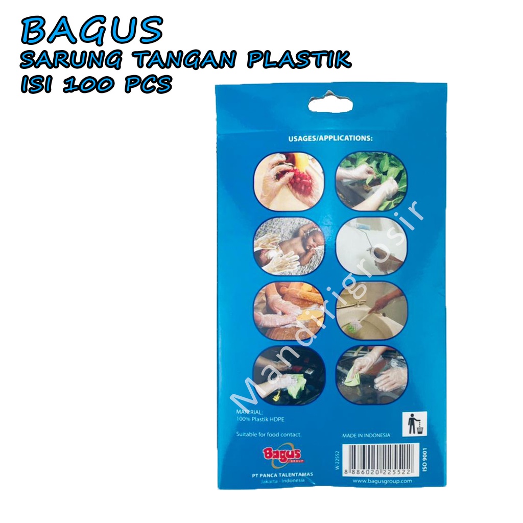 BAGUS  * SARUNG TANGAN PLASTIK * ISI 100 PCS